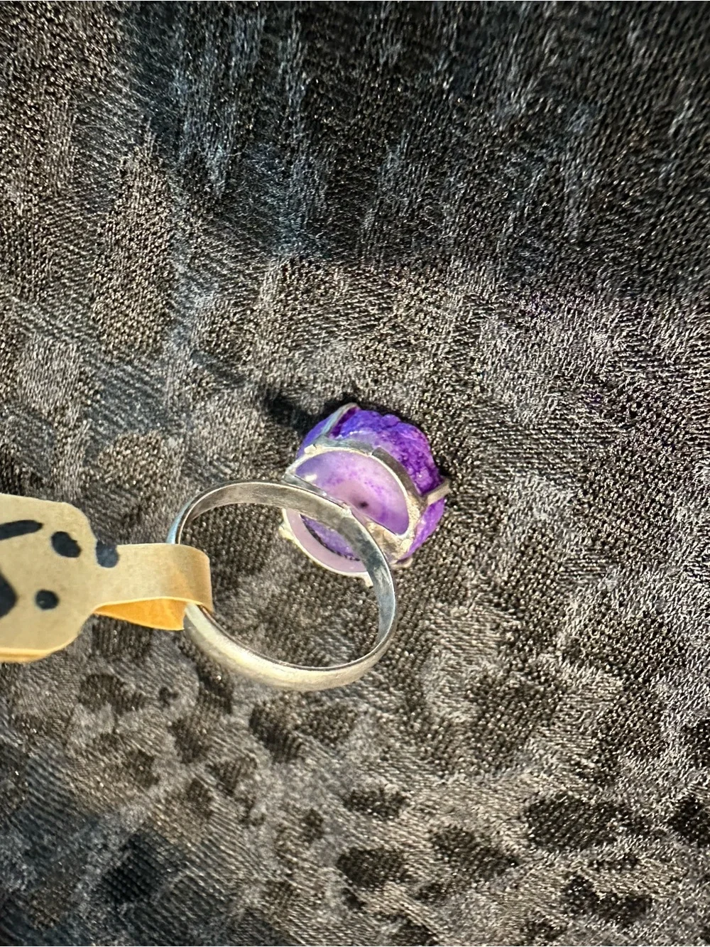Purple Druzy Stone Ring - Silver Tone Fashion Ring